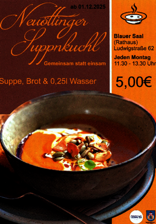 Suppenkuchl im Rathaus Neuötting - jeden Montag!
